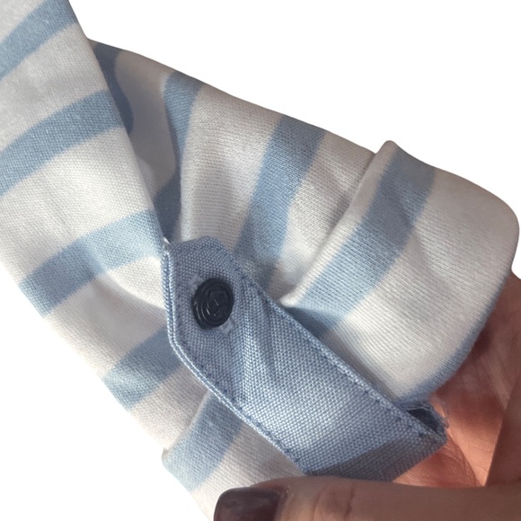 Hublot Light Blue and White Striped 100% Cotton Nautical Top - Picture 4 of 7